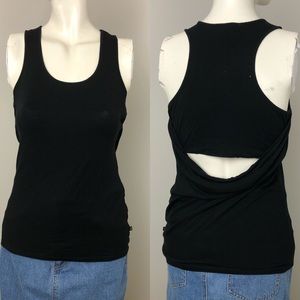 Michael Kors Black Racerback Tank Top Open Back Size S